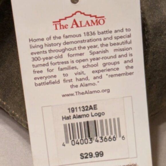 Remember The Alamo Org Green Embroidered Front Patch Printed Side - NWT - Picture 3 of 7